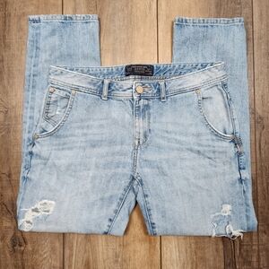 Zara basic Z1975 Heritage Denim Semi distressed boyfriend jeans Size 6